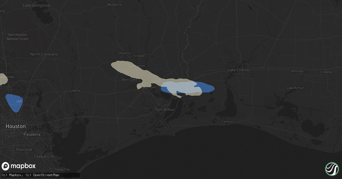Hail map in Orange, TX on May 8, 2023