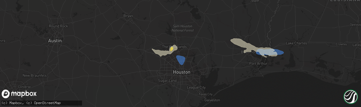 Hail map in Spring, TX on May 8, 2023