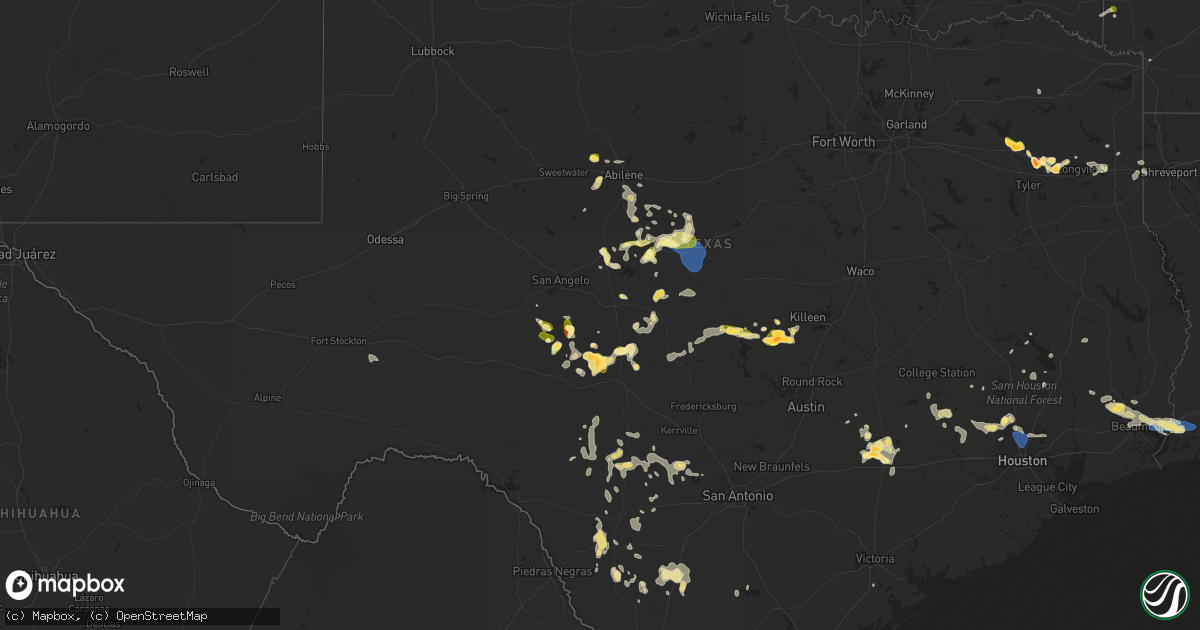 Hail map in Texas on May 8, 2023