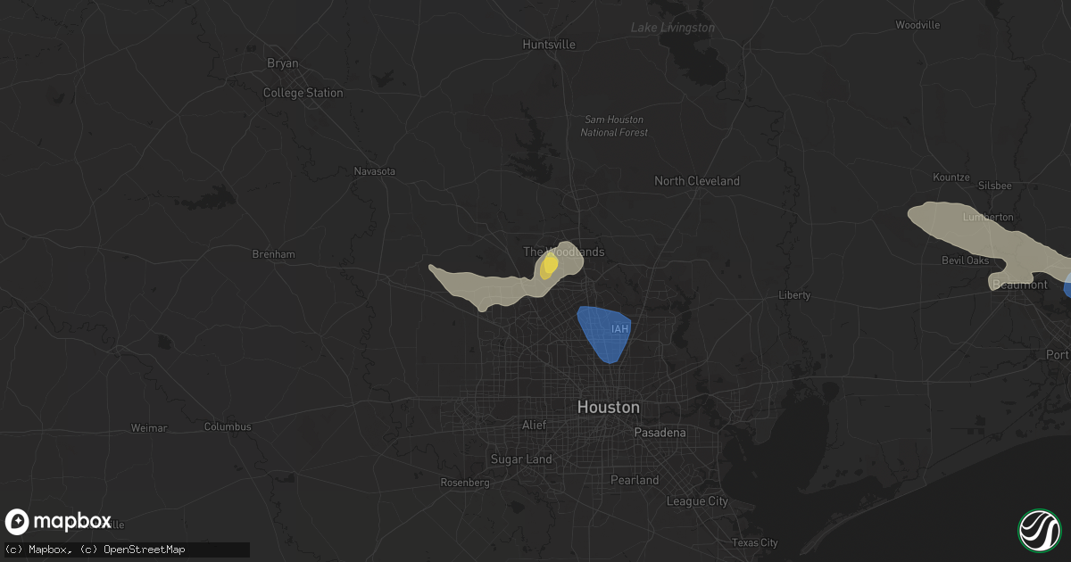 Hail map in Tomball, TX on May 8, 2023