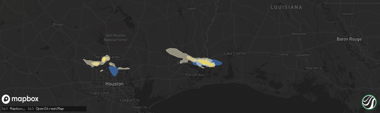 Hail map in Vidor, TX on May 8, 2023