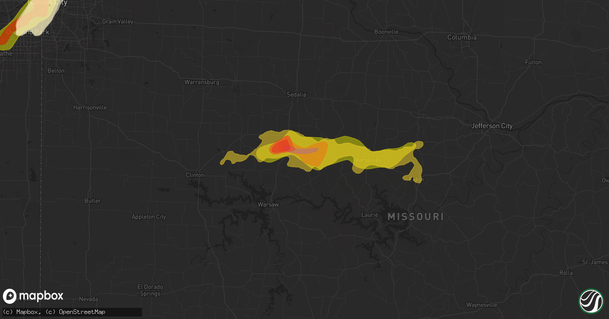 Hail map in Cole Camp, MO on May 8, 2024