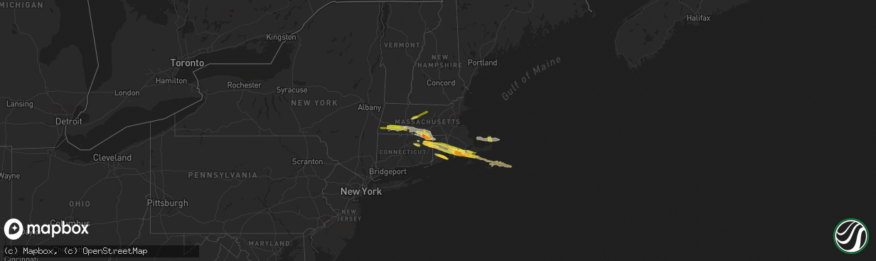 Hail map in Connecticut on May 8, 2024