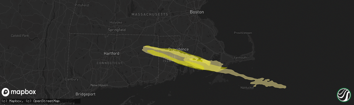 Hail map in Cranston, RI on May 8, 2024