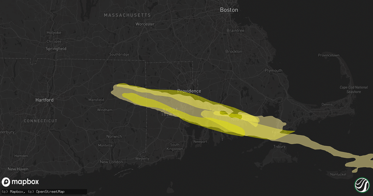 Hail map in Cranston, RI on May 8, 2024