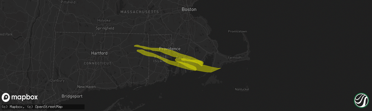 Hail map in Fall River, MA on May 8, 2024