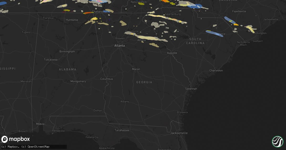 Hail map in Georgia on May 8, 2024