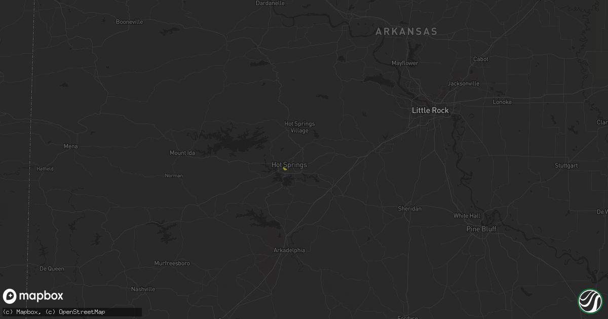 Hail map in Hot Springs National Park, AR on May 8, 2024