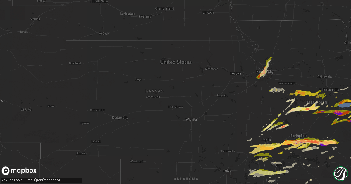 Hail map in Kansas on May 8, 2024