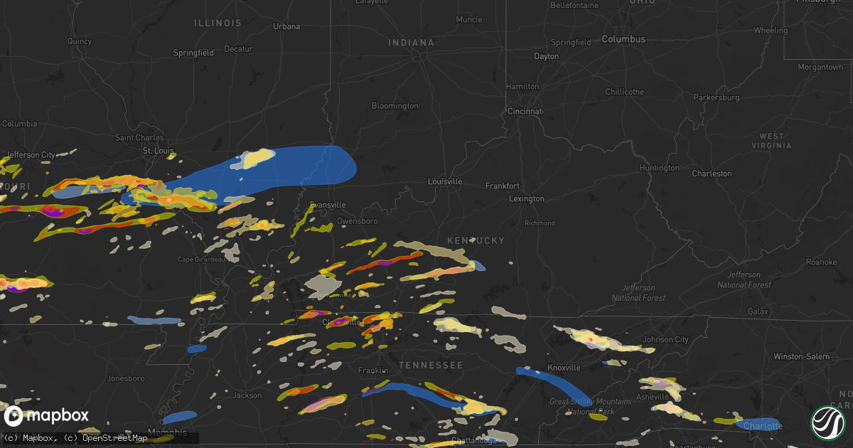 Hail map in Kentucky on May 8, 2024