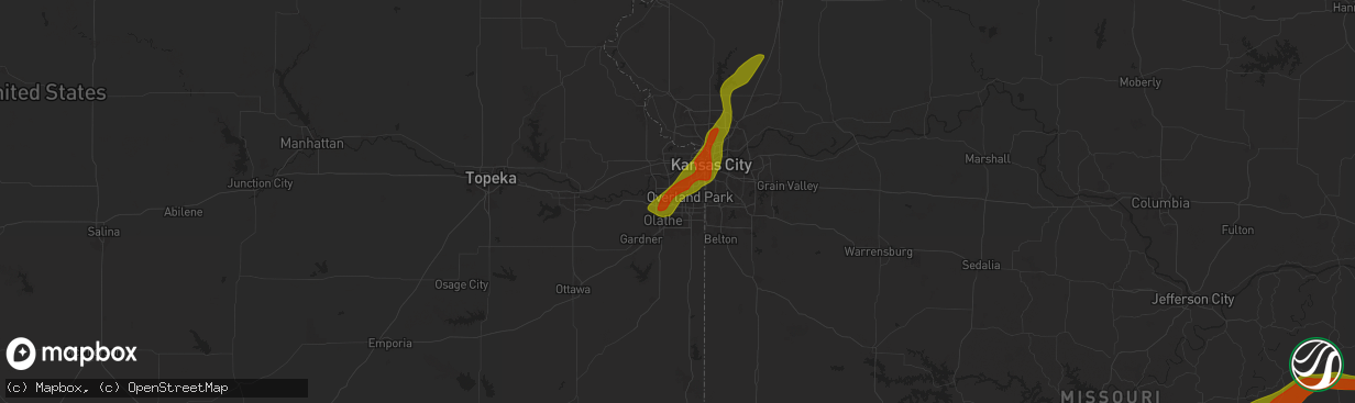 Hail map in Lenexa, KS on May 8, 2024