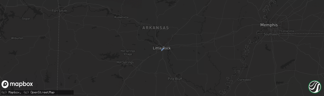 Hail map in Little Rock, AR on May 8, 2024