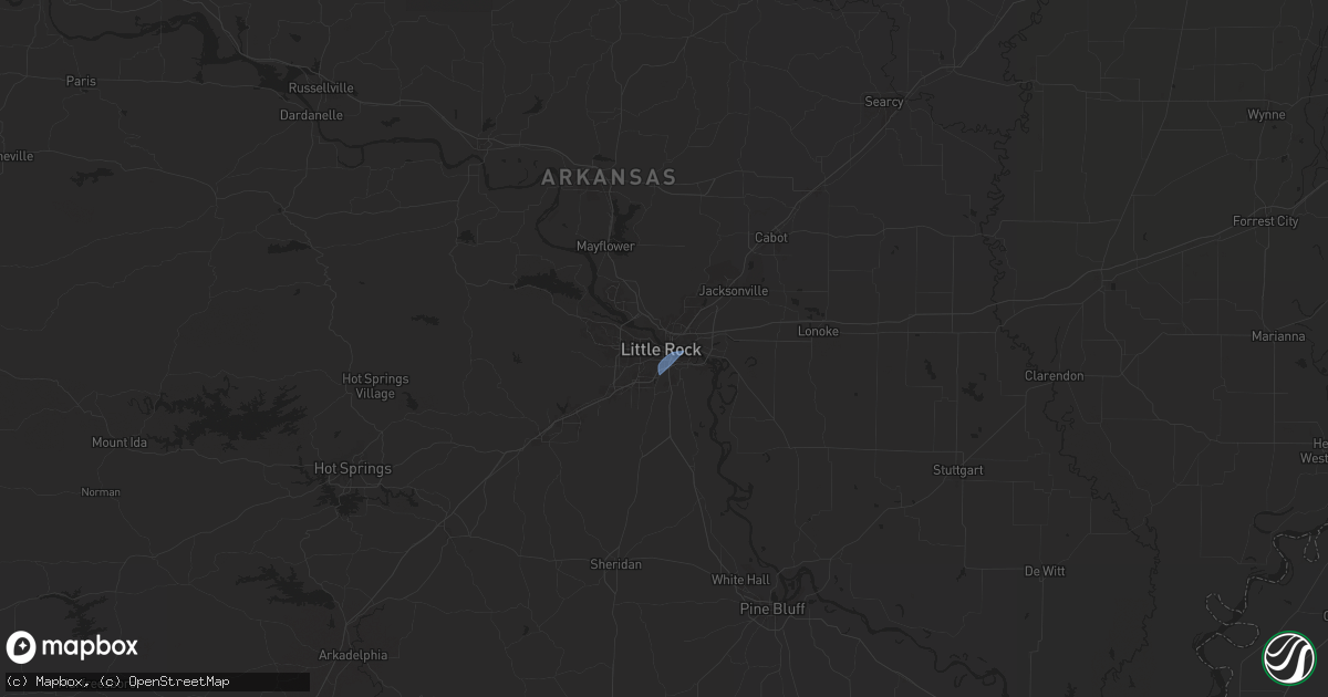 Hail map in Little Rock, AR on May 8, 2024