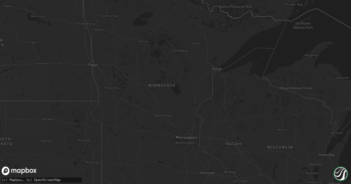 Hail map in Minnesota on May 8, 2024