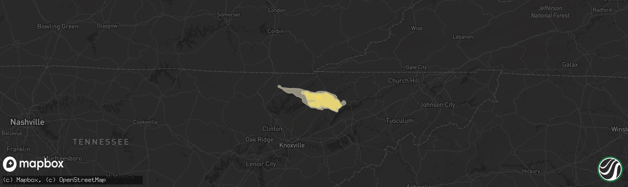 Hail map in New Tazewell, TN on May 8, 2024