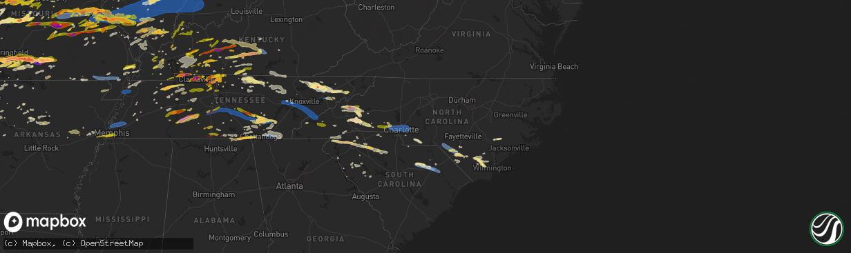 Hail map in North Carolina on May 8, 2024