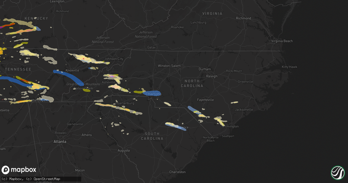 Hail map in North Carolina on May 8, 2024