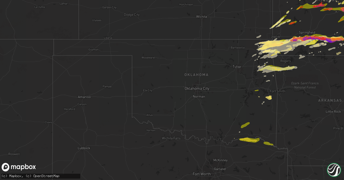 Hail map in Oklahoma on May 8, 2024
