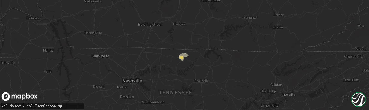 Hail map in Red Boiling Springs, TN on May 8, 2024