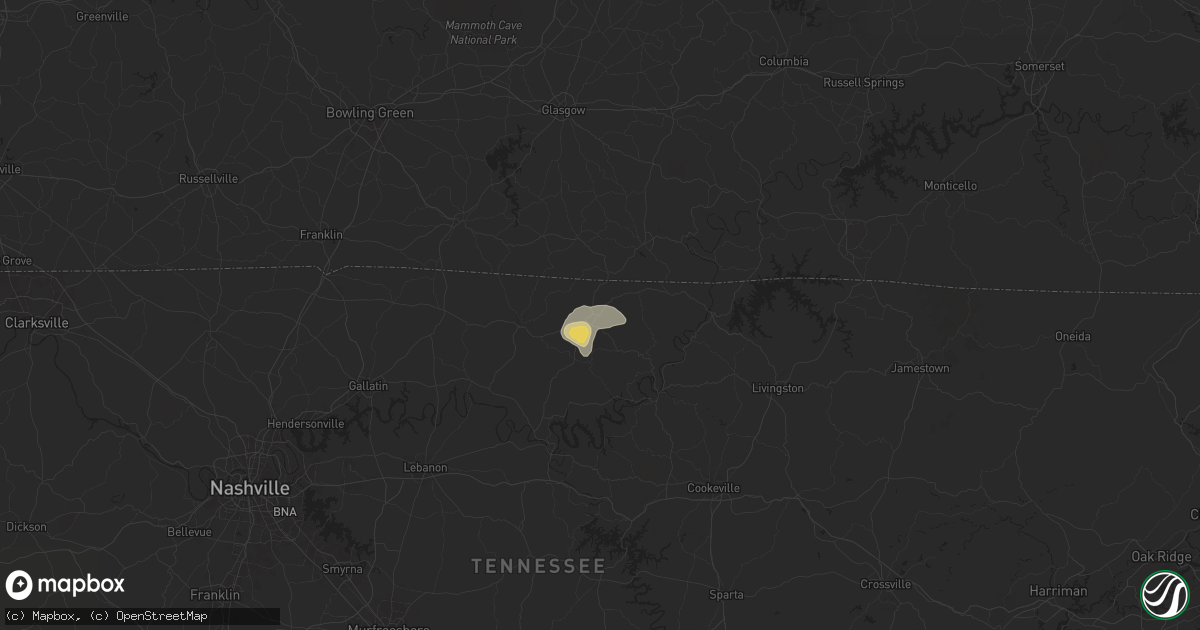 Hail map in Red Boiling Springs, TN on May 8, 2024