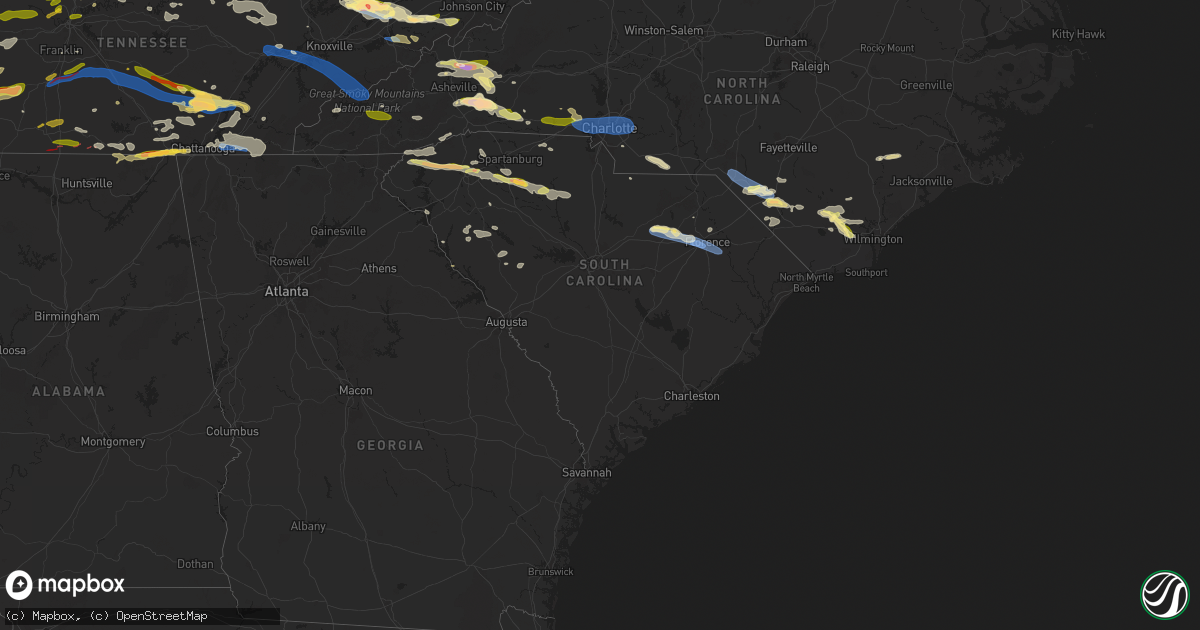 Hail map in South Carolina on May 8, 2024