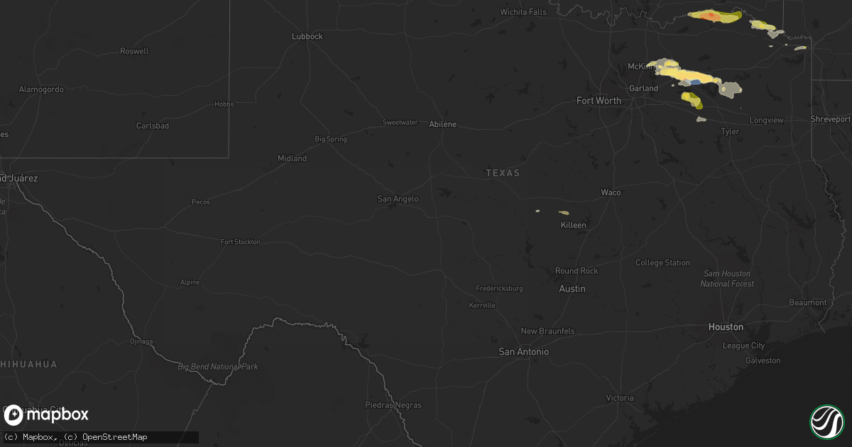 Hail map in Texas on May 8, 2024