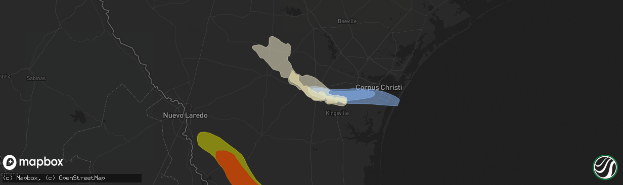 Hail map in Alice, TX on May 8, 2025