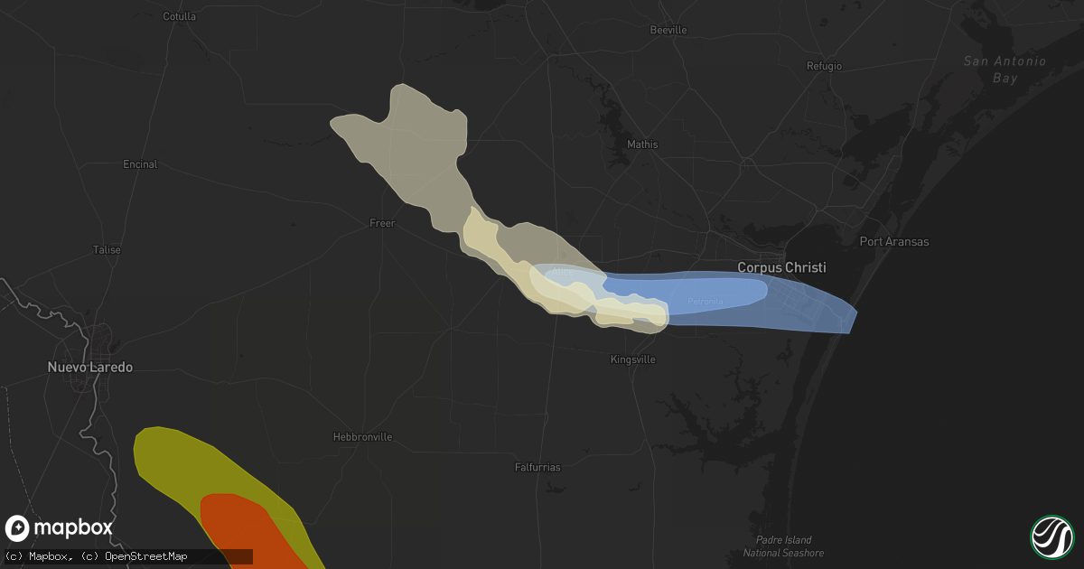 Hail map in Alice, TX on May 8, 2025