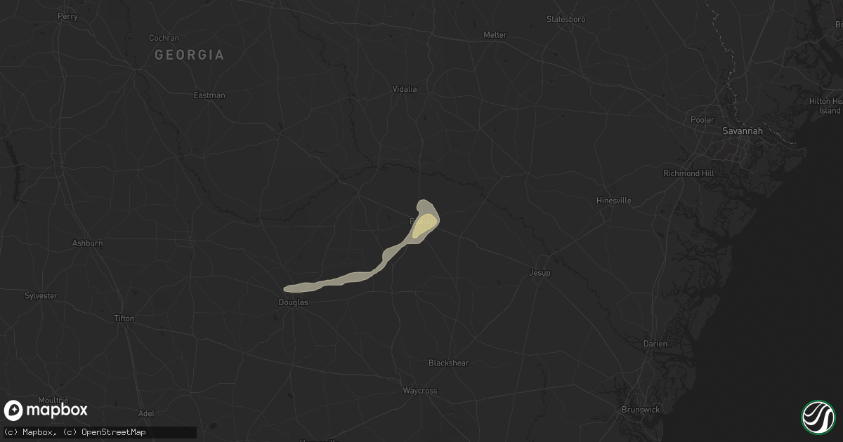 Hail map in Baxley, GA on May 8, 2025