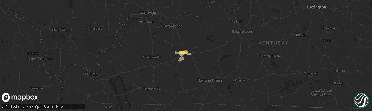 Hail map in Beaver Dam, KY on May 8, 2025