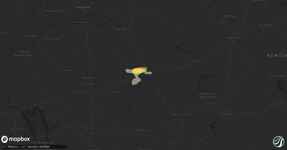 Hail map in Beaver Dam, KY on May 8, 2025