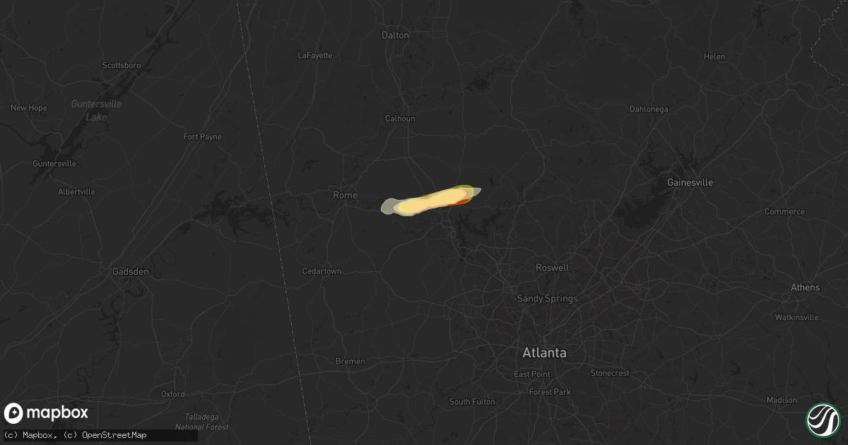 Hail map in Cartersville, GA on May 8, 2025