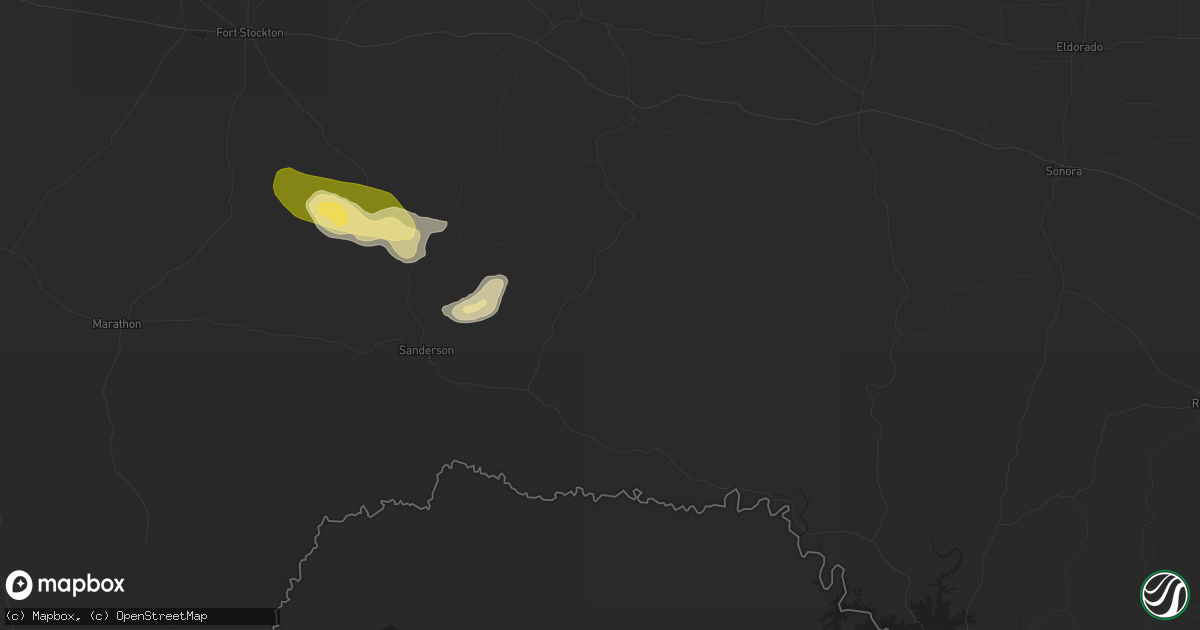Hail map in Dryden, TX on May 8, 2025