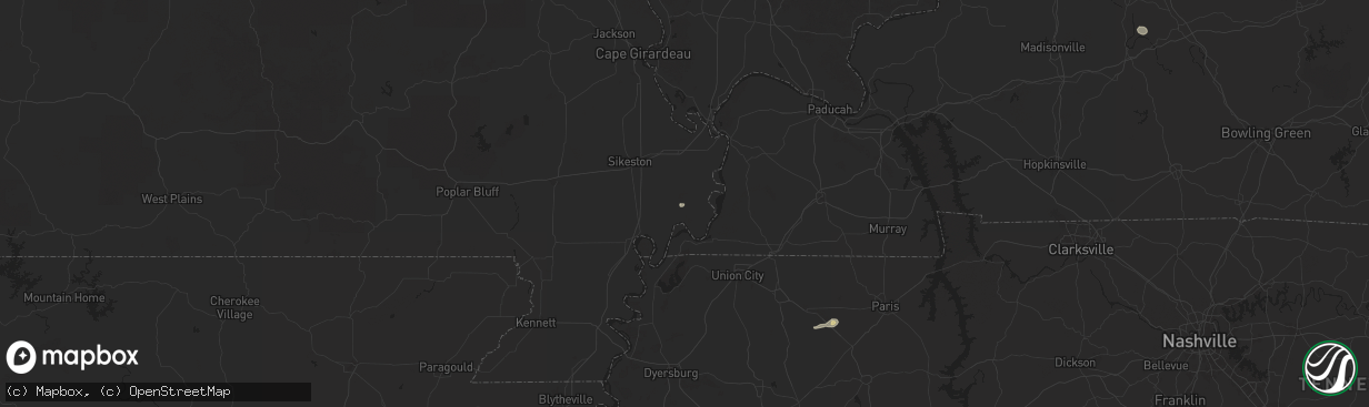 Hail map in East Prairie, MO on May 8, 2025