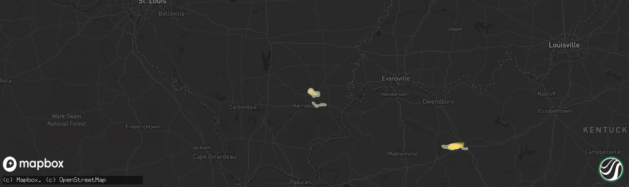 Hail map in Eldorado, IL on May 8, 2025