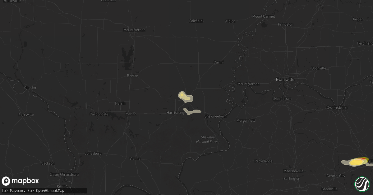 Hail map in Eldorado, IL on May 8, 2025