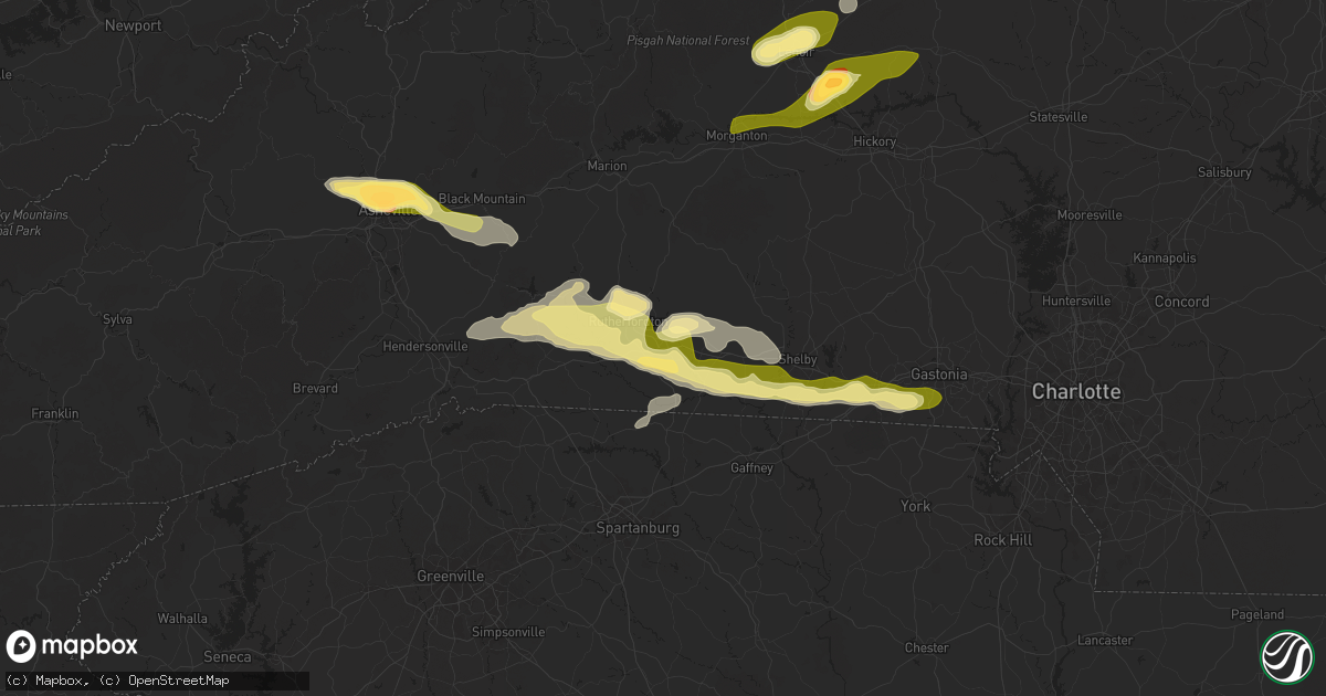 Hail map in Forest City, NC on May 8, 2025
