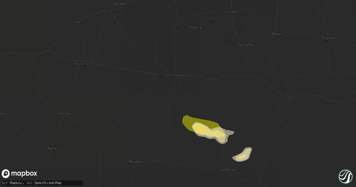 Hail map in Fort Stockton, TX on May 8, 2025