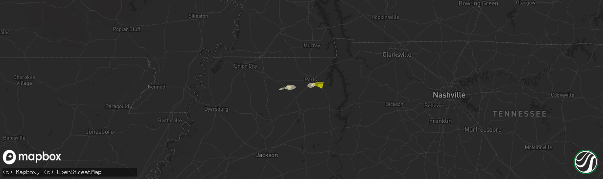 Hail map in Henry, TN on May 8, 2025