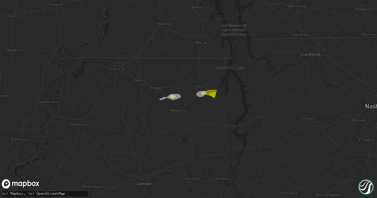 Hail map in Henry, TN on May 8, 2025