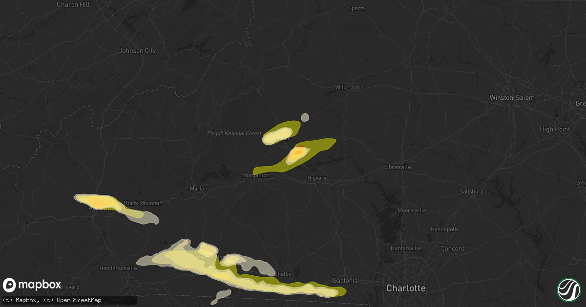 Hail map in Hudson, NC on May 8, 2025