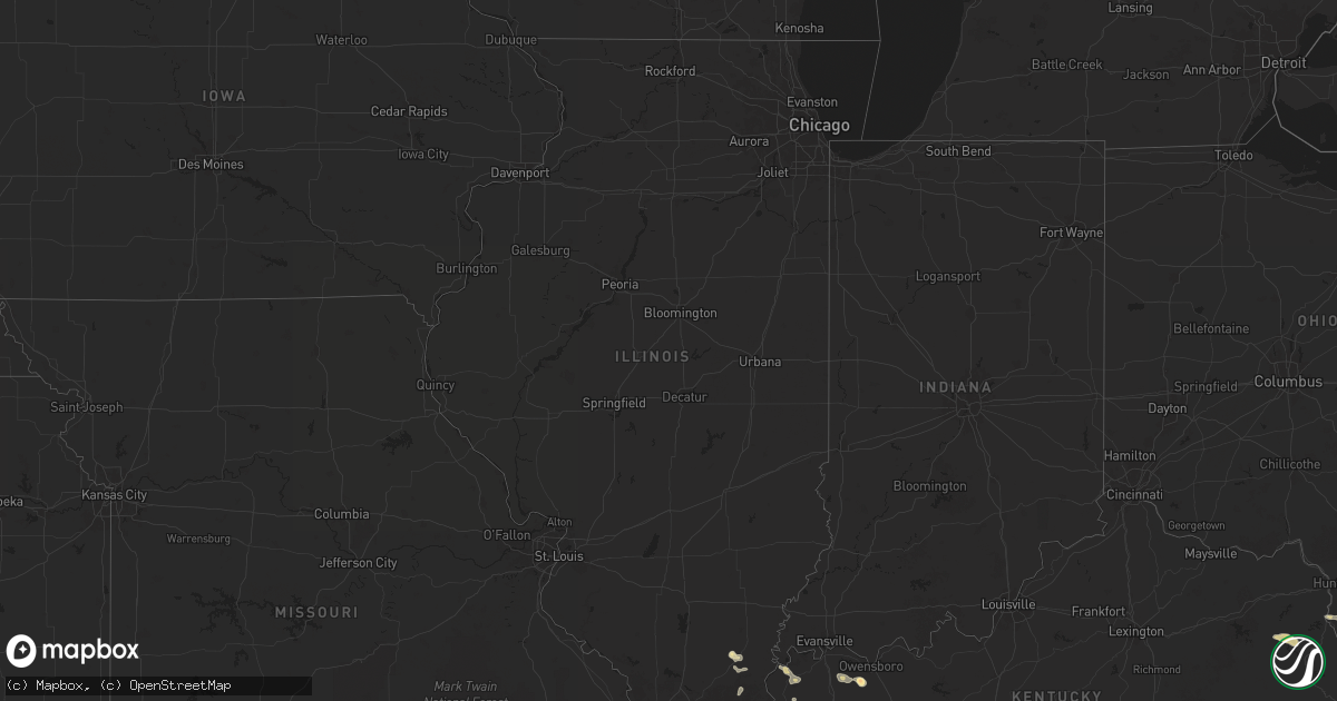 Hail map in Illinois on May 8, 2025