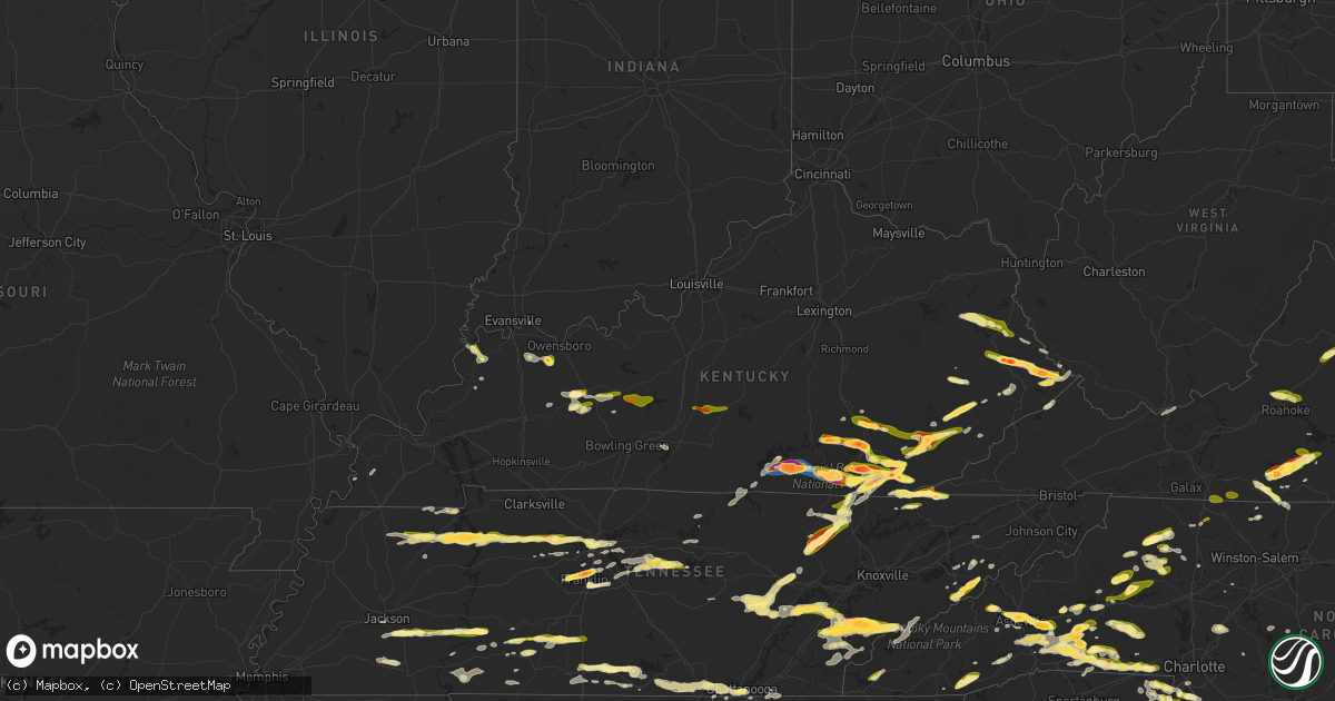 Hail map in Kentucky on May 8, 2025