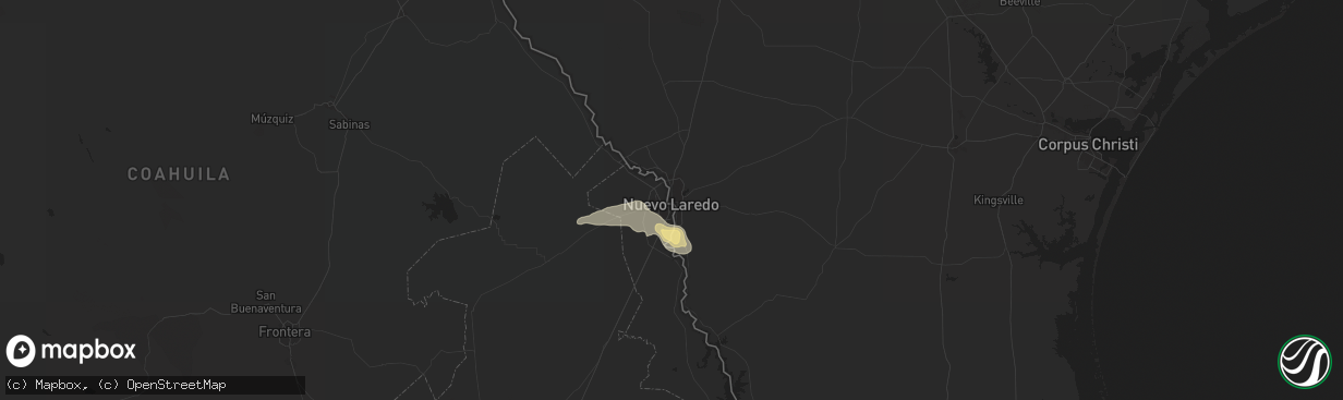 Hail map in Laredo, TX on May 8, 2025