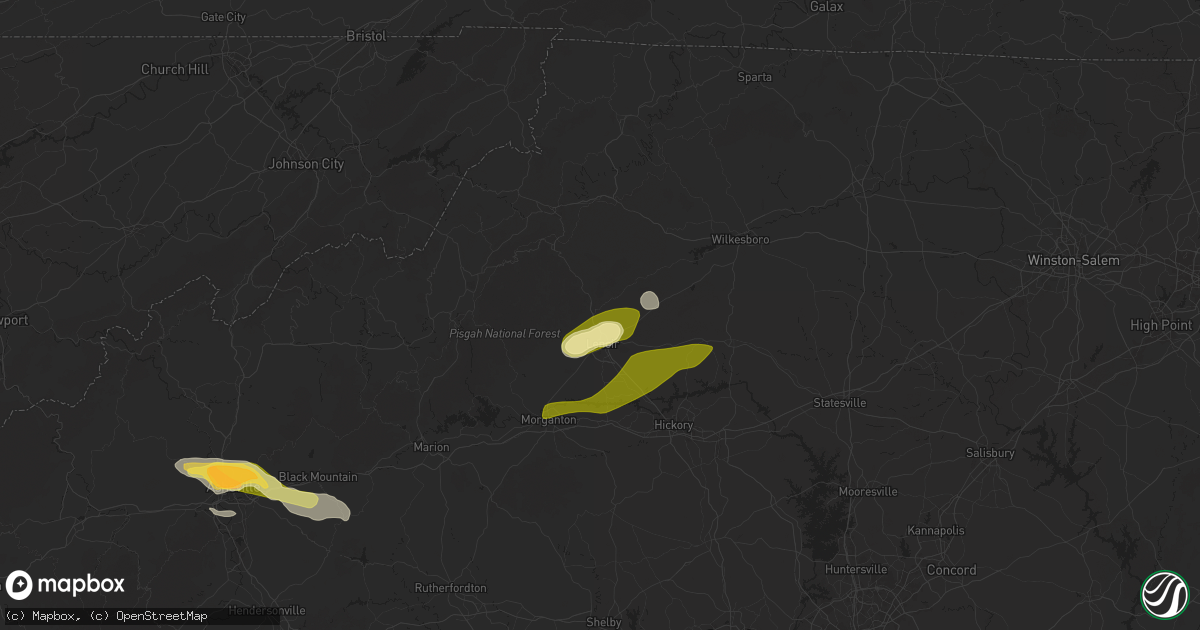 Hail map in Lenoir, NC on May 8, 2025