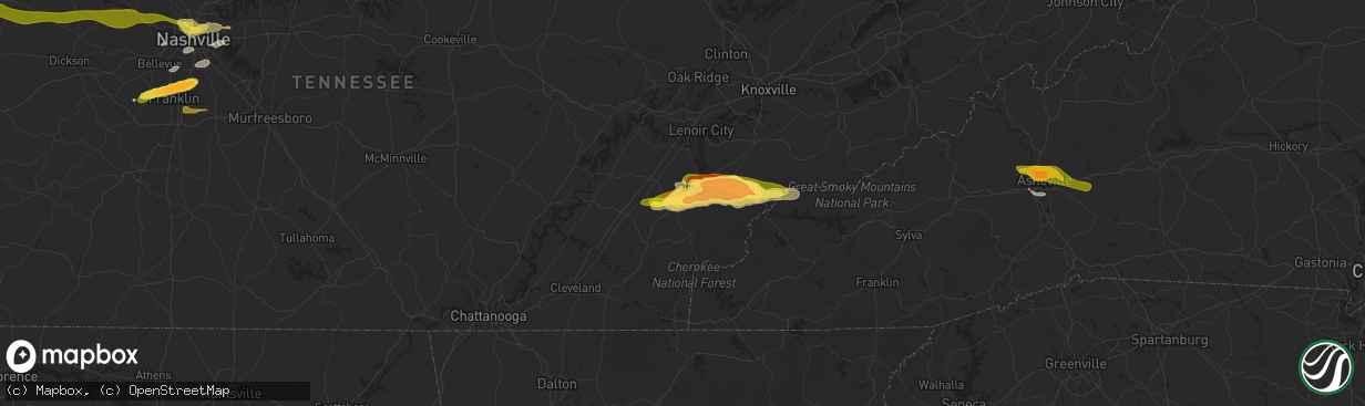 Hail map in Madisonville, TN on May 8, 2025