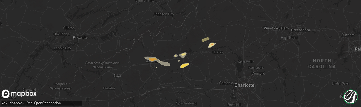 Hail map in Marion, NC on May 8, 2025
