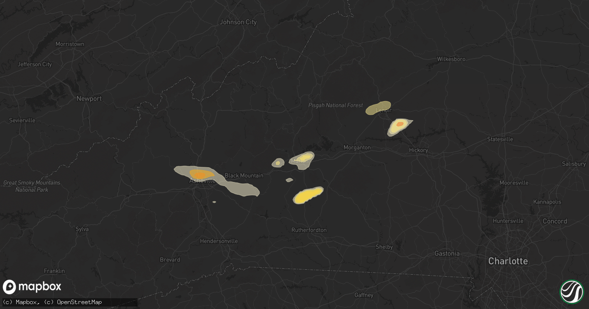 Hail map in Marion, NC on May 8, 2025