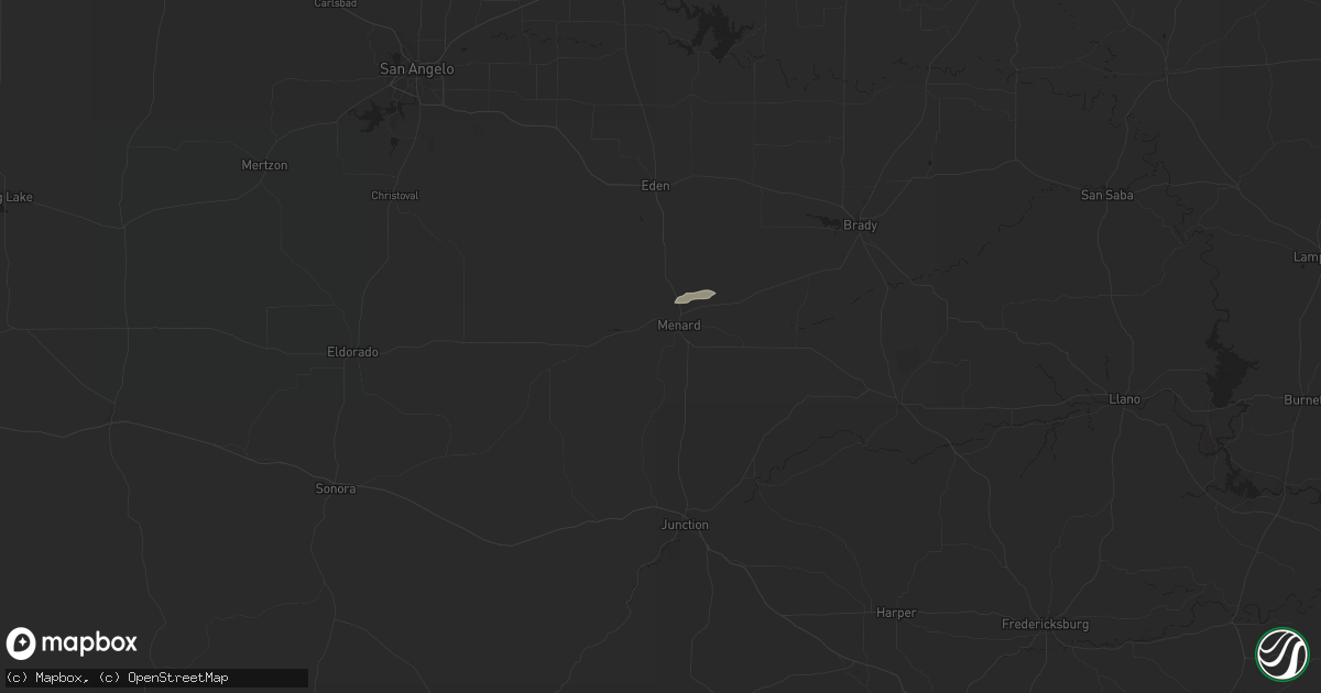 Hail map in Menard, TX on May 8, 2025