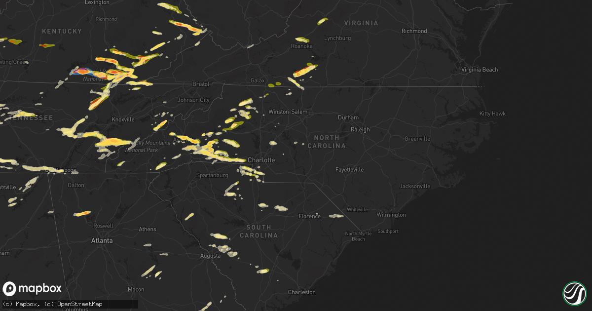 Hail map in North Carolina on May 8, 2025